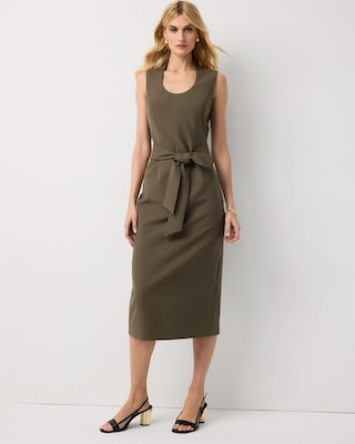Petite Sleeveless Belted Sheath Dress