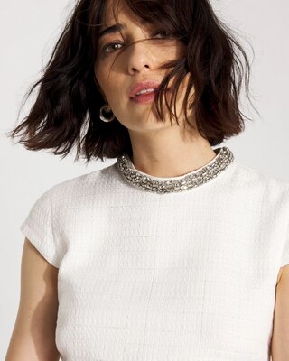 Embellished Tweed Mini Dress click to view larger image.