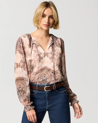 Long Sleeve Chiffon Blouse