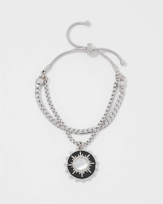 Silver Onyx Charm Bracelet click to view larger image.