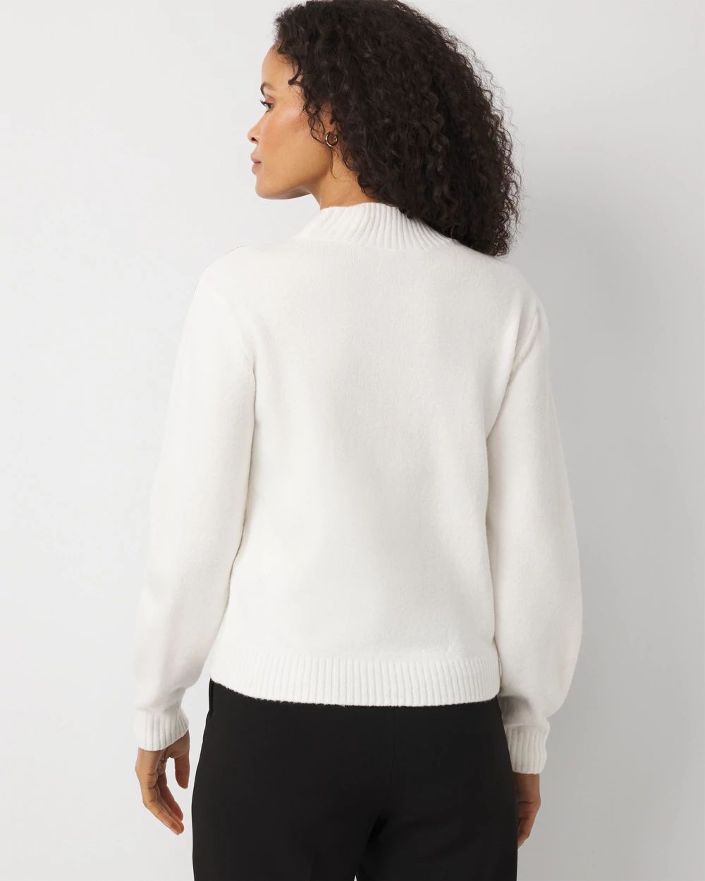 Petite Floral Applique Pullover Sweater click to view larger image.