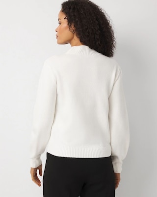 Petite Floral Applique Pullover Sweater click to view larger image.