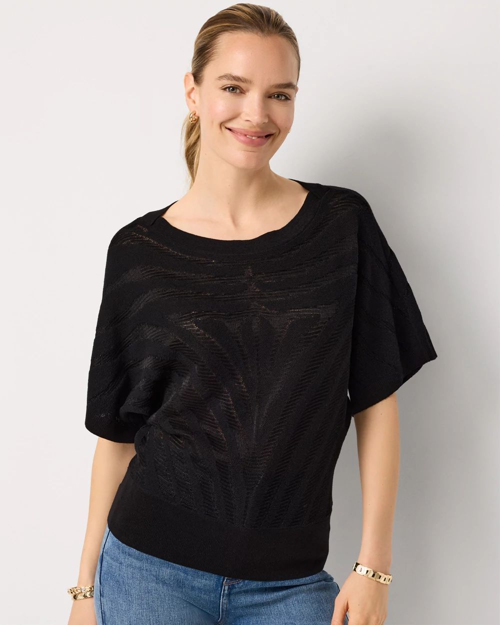 Zebra Jacquard Pullover Sweater