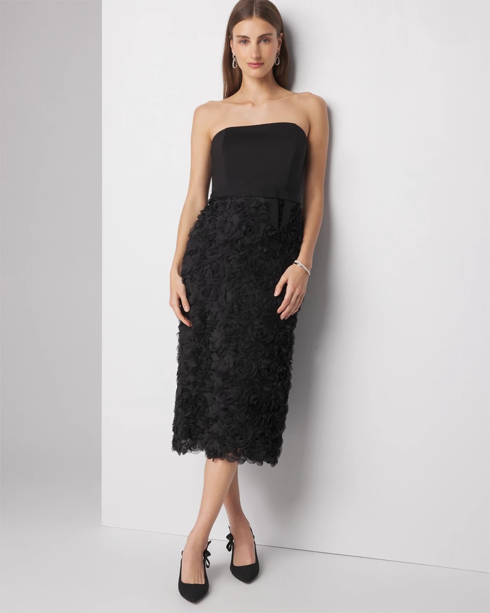 Strapless Sheath Midi Dress