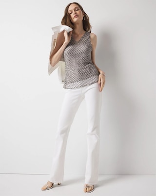 Beaded V-Neck Tank Top click to view larger image.