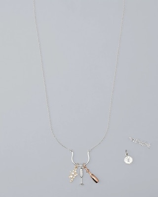 Party & Rosé Charm Necklace Gift Set click to view larger image.