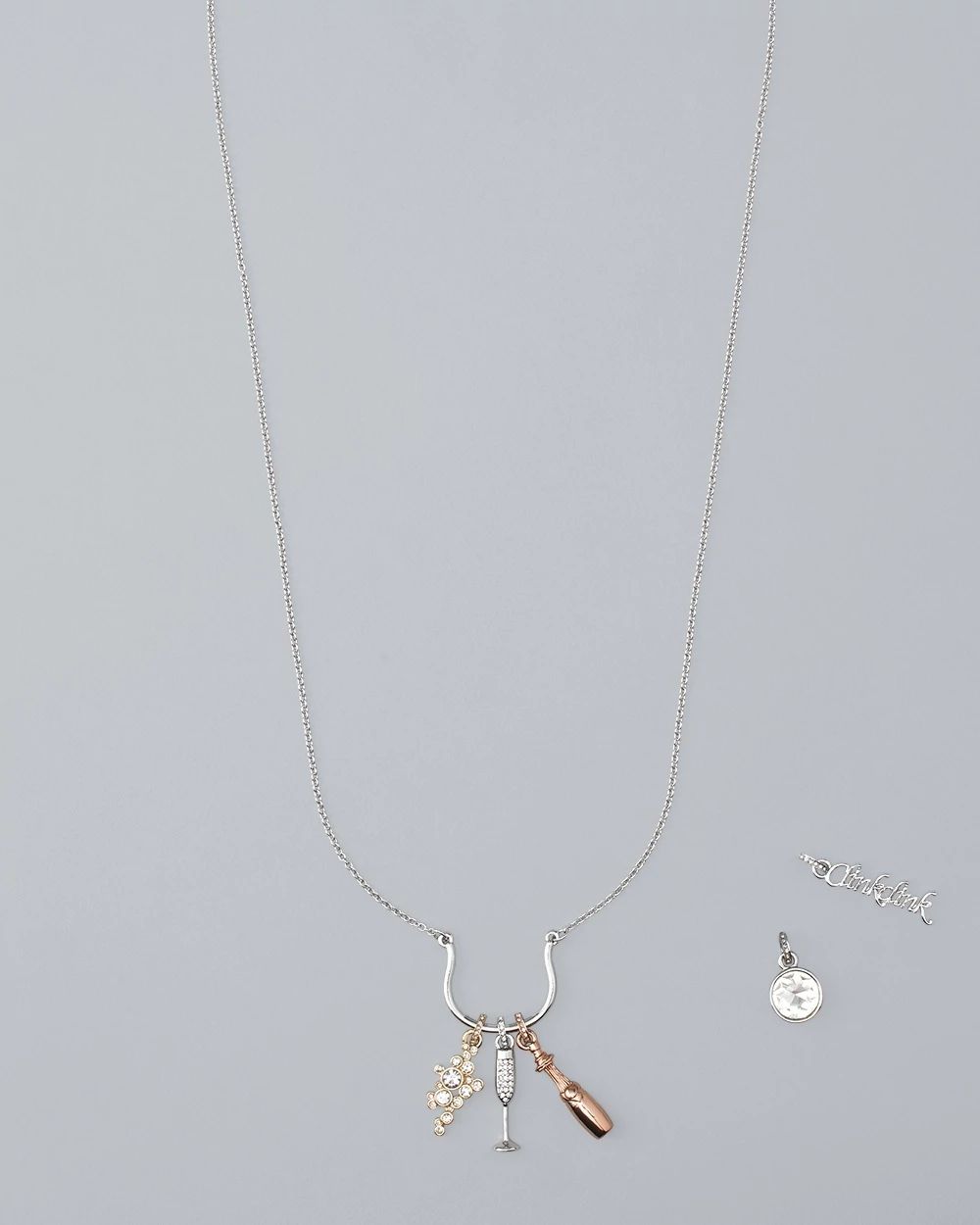Party & Rosé Charm Necklace Gift Set click to view larger image.