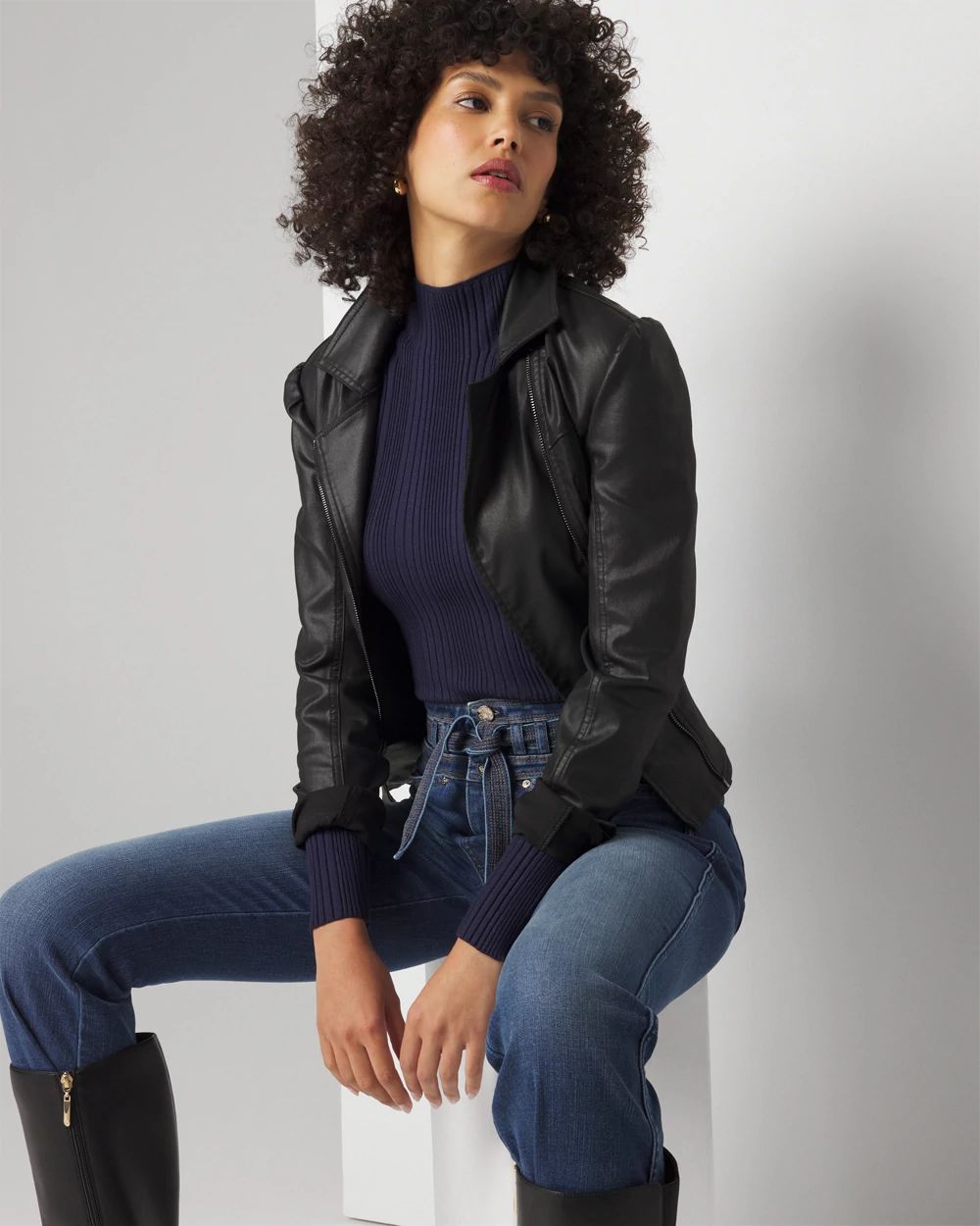 Ribbed Mockneck Sweater click to view larger image.