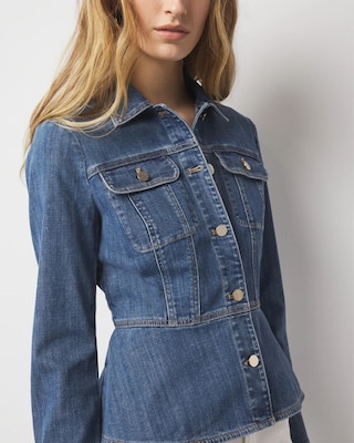 Denim Peplum Jacket click to view larger image.