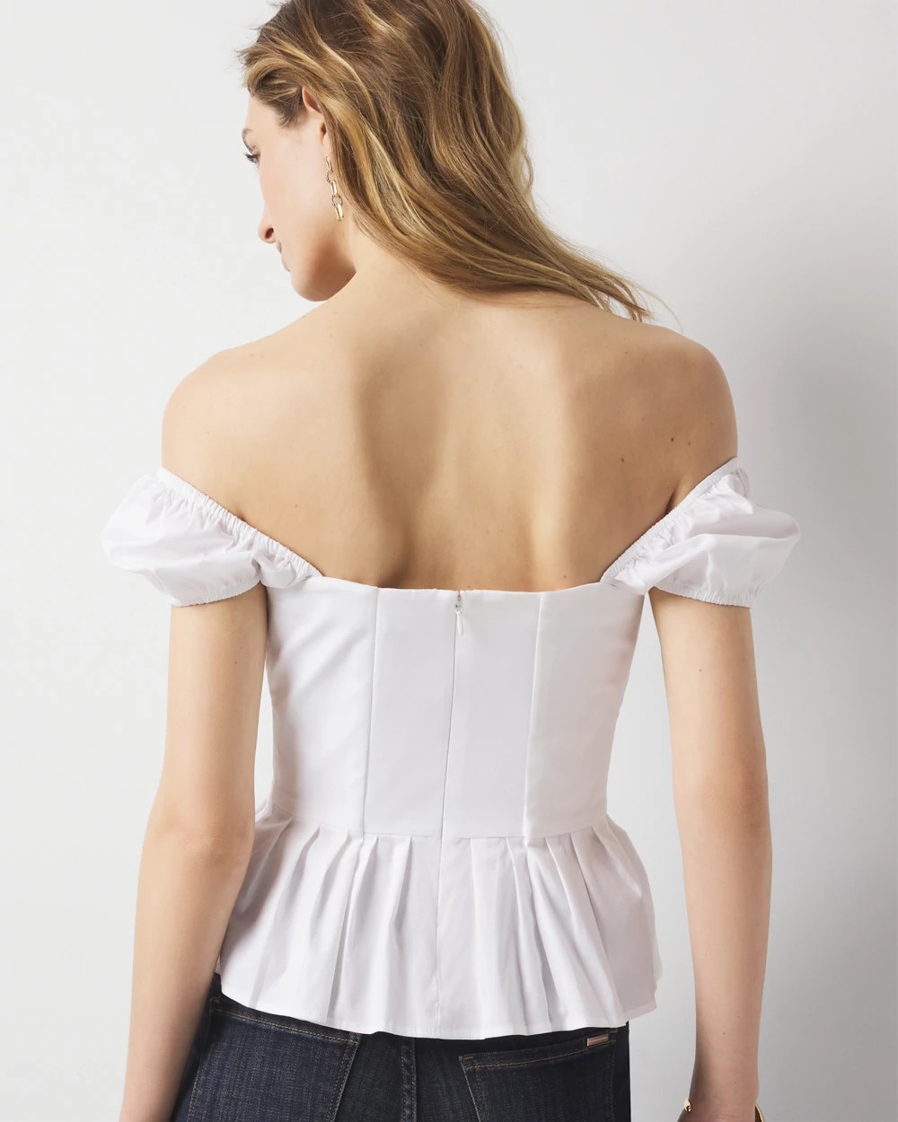 Poplin Peplum Bustier - image 4