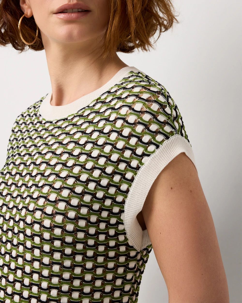 Open Stitch Knit Pullover