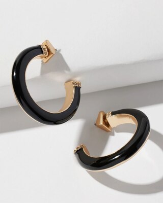 Black + White Hoop Earrings
