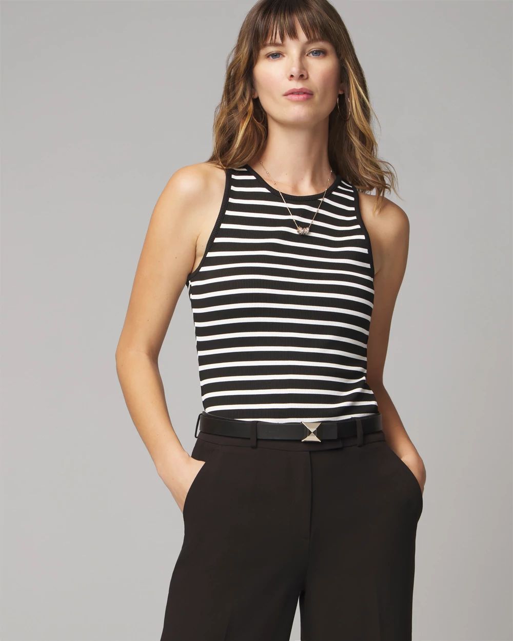 WHBM FORME™ Ribbed Stretch Tank click to view larger image.