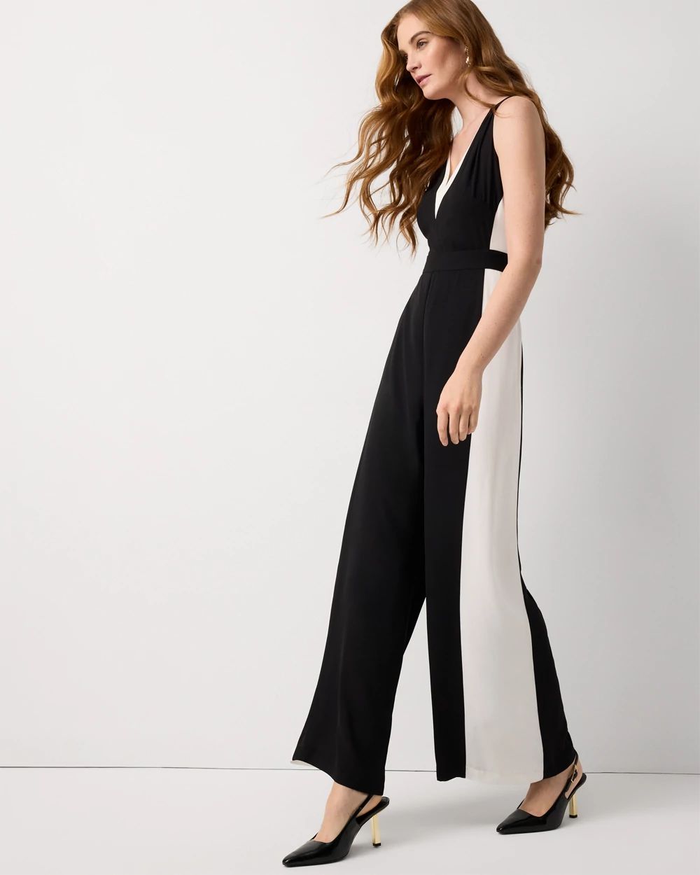 Petite Colorblock Wide Leg Jumpsuit