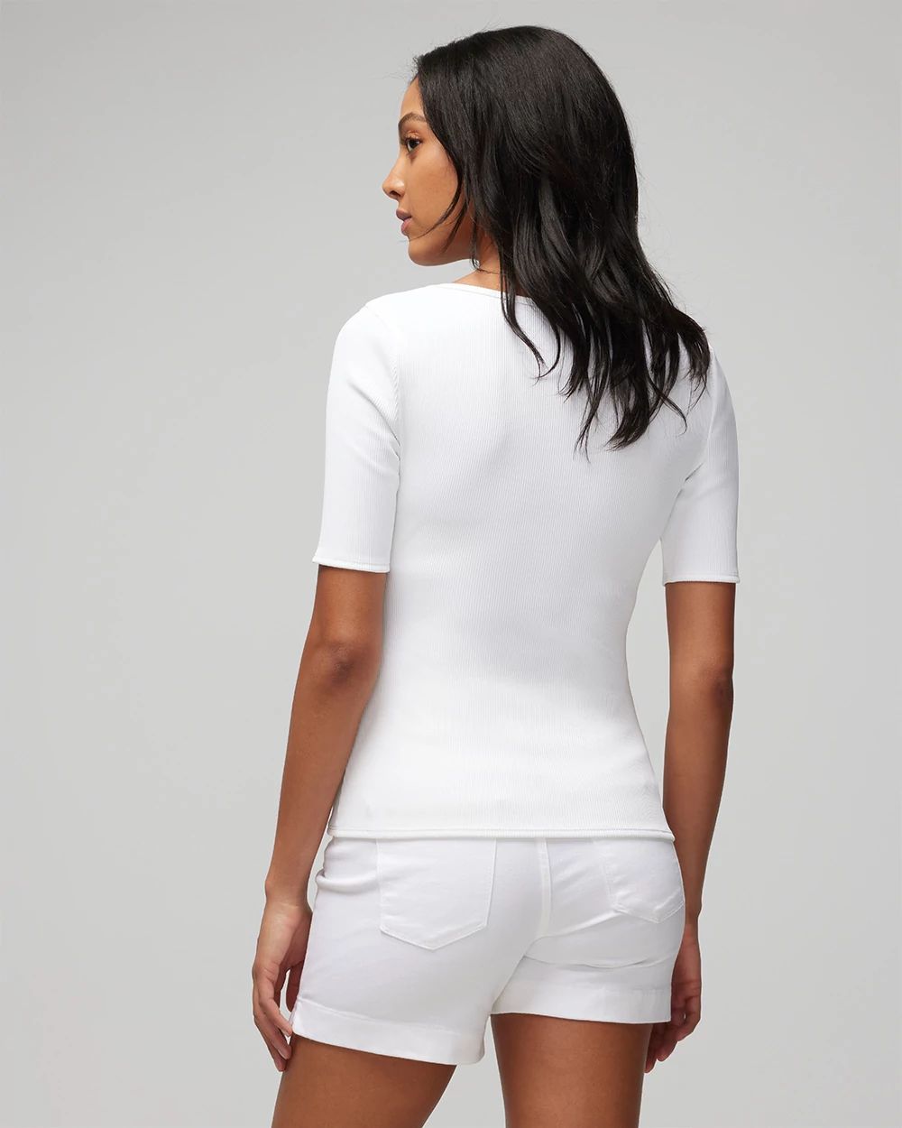 WHBM® FORME Rib Short-Sleeve Top
