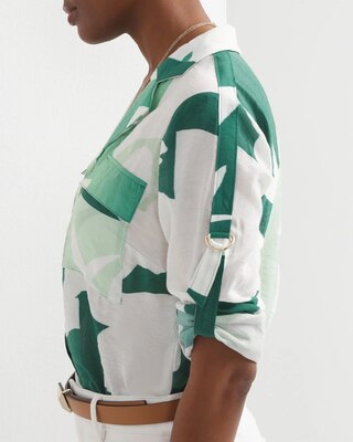 Patterned Collar Pocket Shirt
