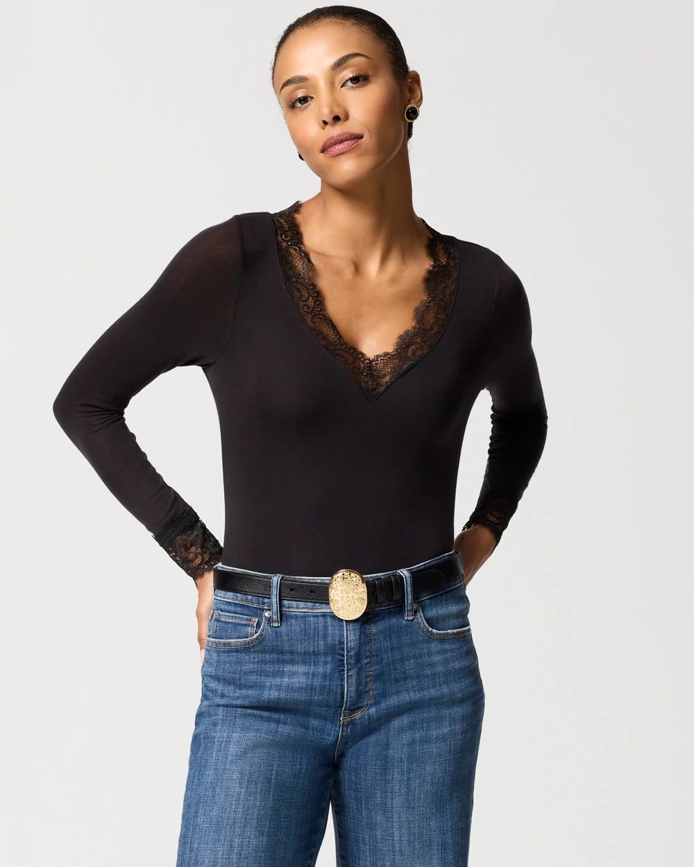 Lace Trim Long Sleeve Tee