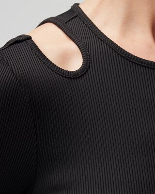WHBM® FORME Rib Long Sleeve Cutout Dress click to view larger image.