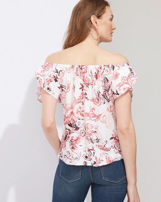 Outlet WHBM Off-The-Shoulder Tulip-Sleeve Blouse