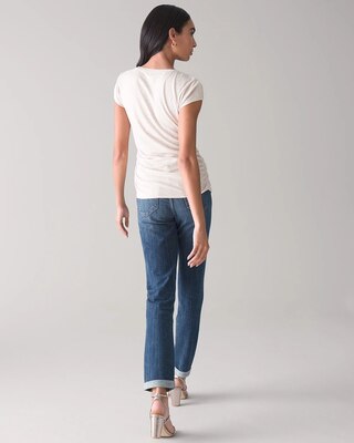 Ruched Cap-Sleeve Tee