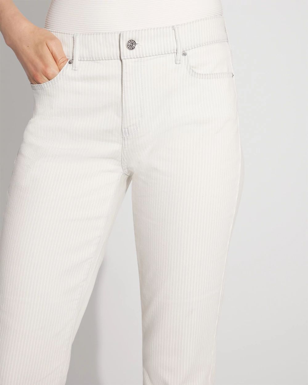 Mid-Rise Striped Girlfriend Jean