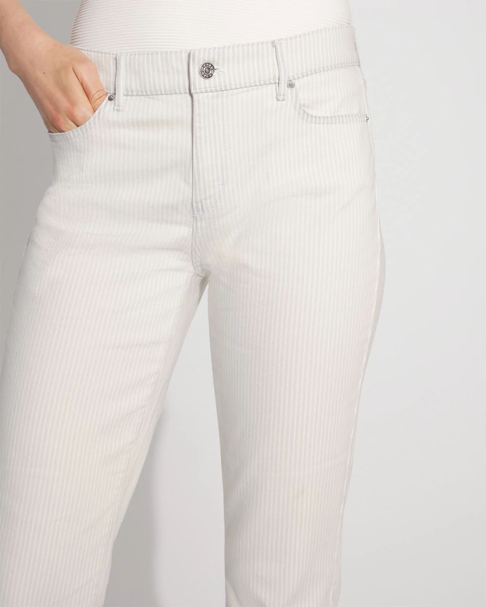 Mid-Rise Striped Girlfriend Jean