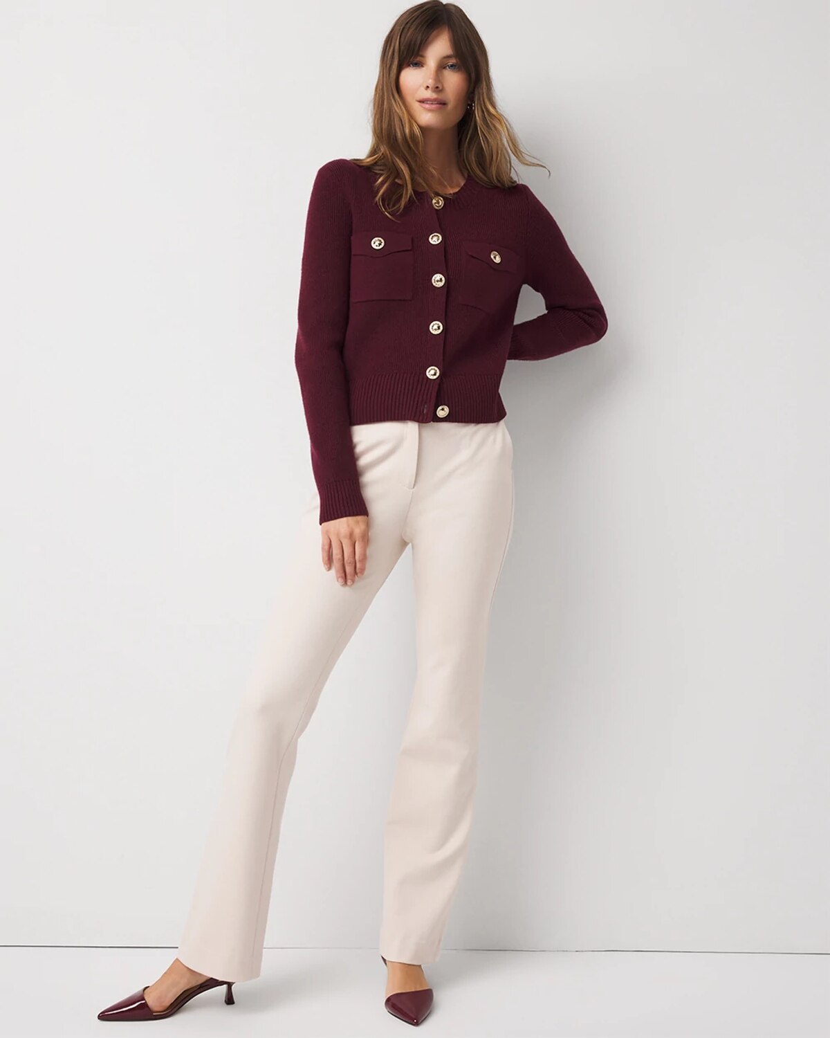 White House Black Market Button-front Cardigan Sweater