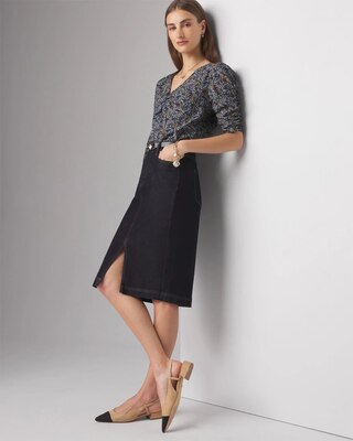 Denim Pencil Skirt click to view larger image.
