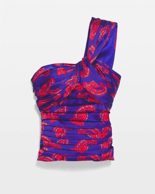 One-Shoulder Pleated Bustier