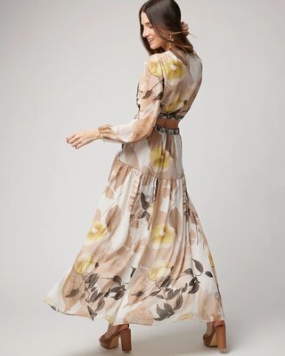 Long-Sleeve Cutout Maxi Dress