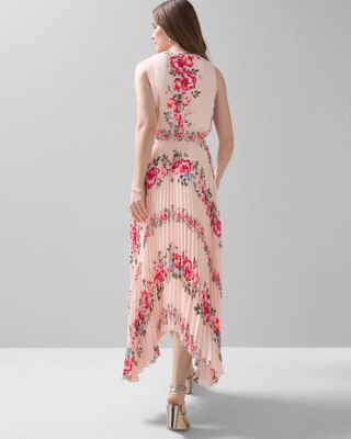 Sleeveless Smocked Pleated Midi Dress