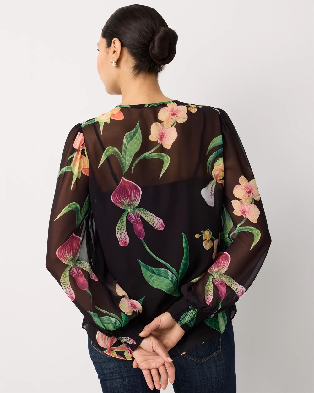 Chiffon Tie-Neck Blouse click to view larger image.