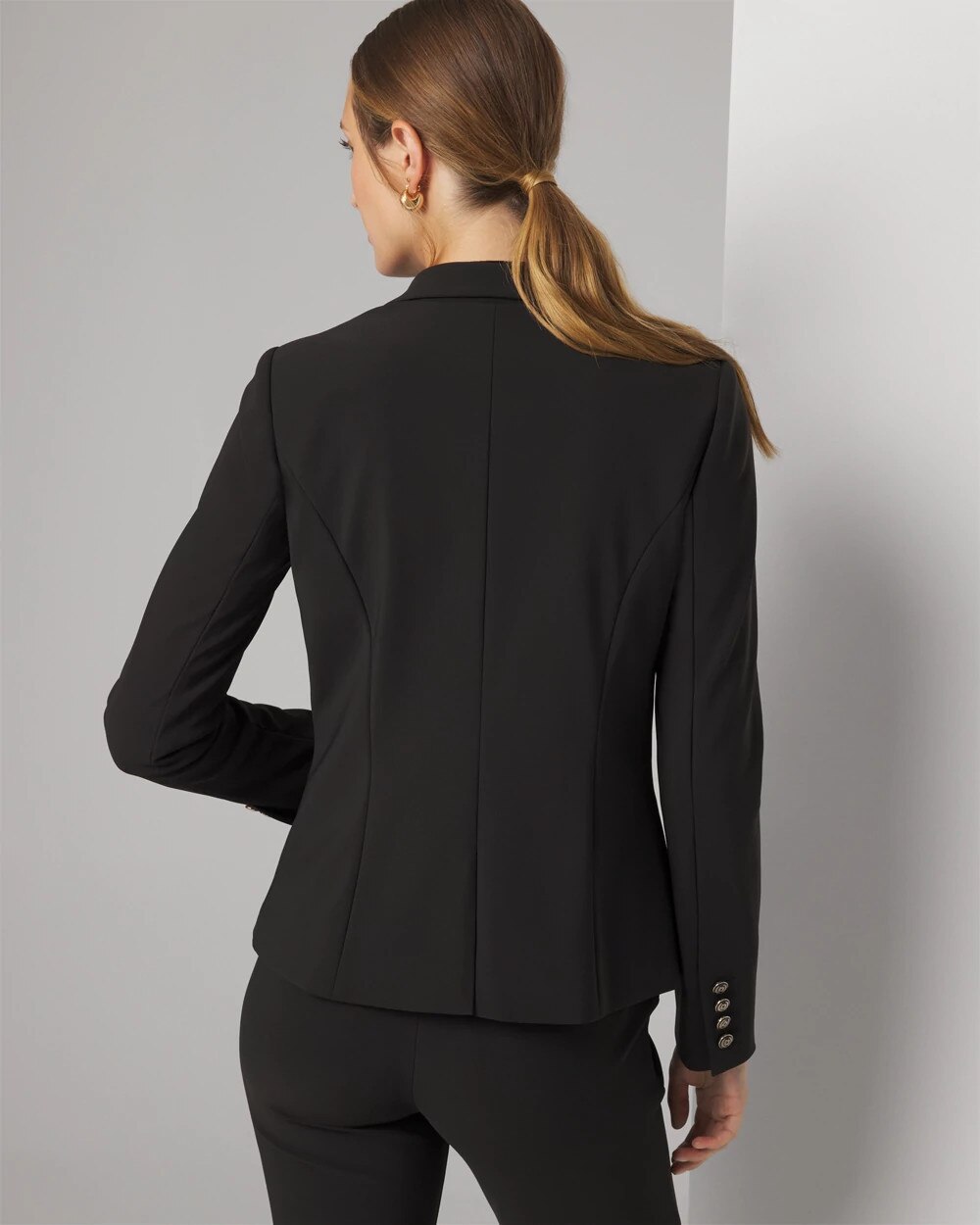 Single-Button Stretch Scuba Blazer - image 4