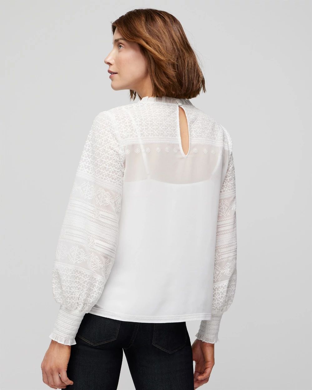 Long Sleeve Embroidered Blouse click to view larger image.