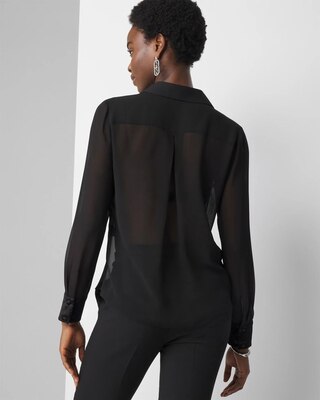 Velvet & Chiffon Tuxedo Shirt click to view larger image.