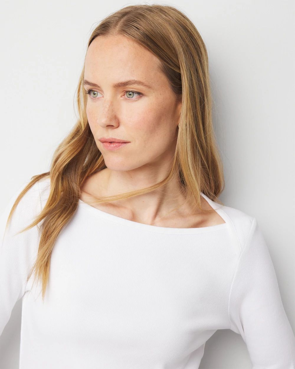 WHBM FORME™  Ribbed Stretch Boatneck Top