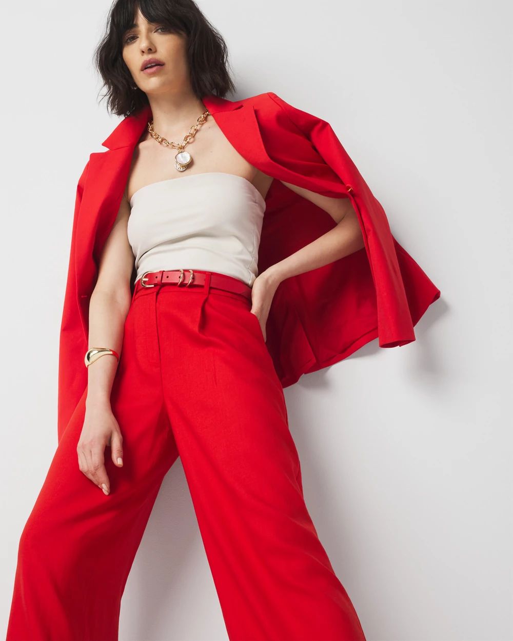 Pleated Wide Leg Pant
