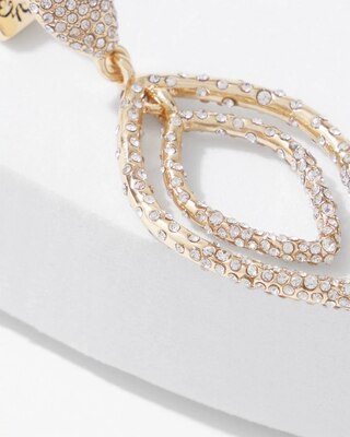 Gold-Dusted Pave Pendant Earrings