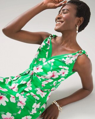 Floral Satin Fit & Flare Dress