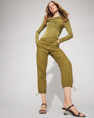 Draped Jersey Top with Twist Details click to view larger image.
