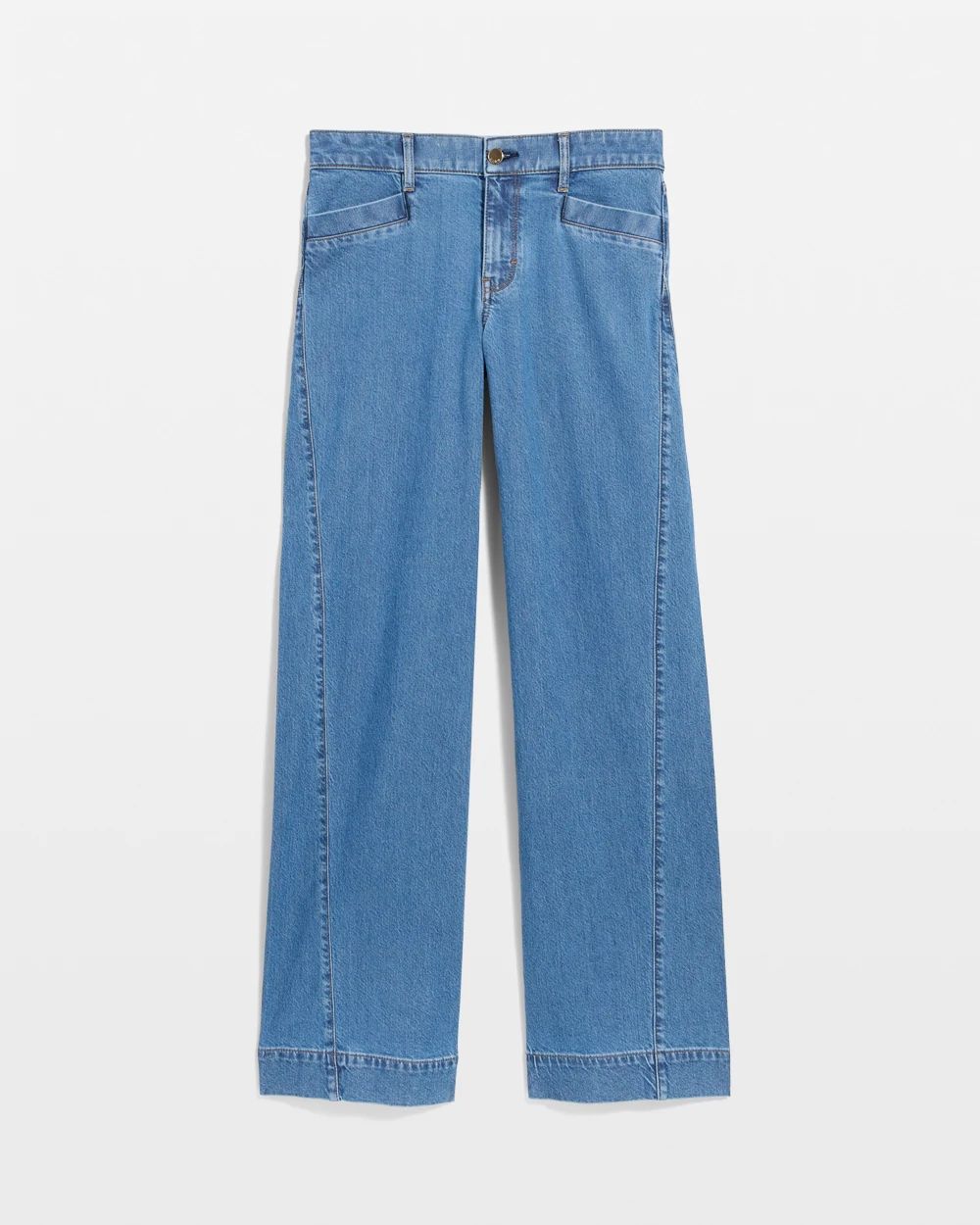 Petite Mid-Rise Wide Leg Jean