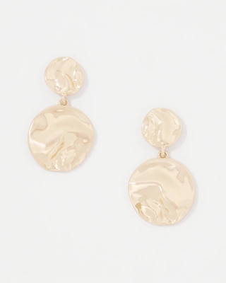 Sculptural Disc Drop Earrings click to view larger image.
