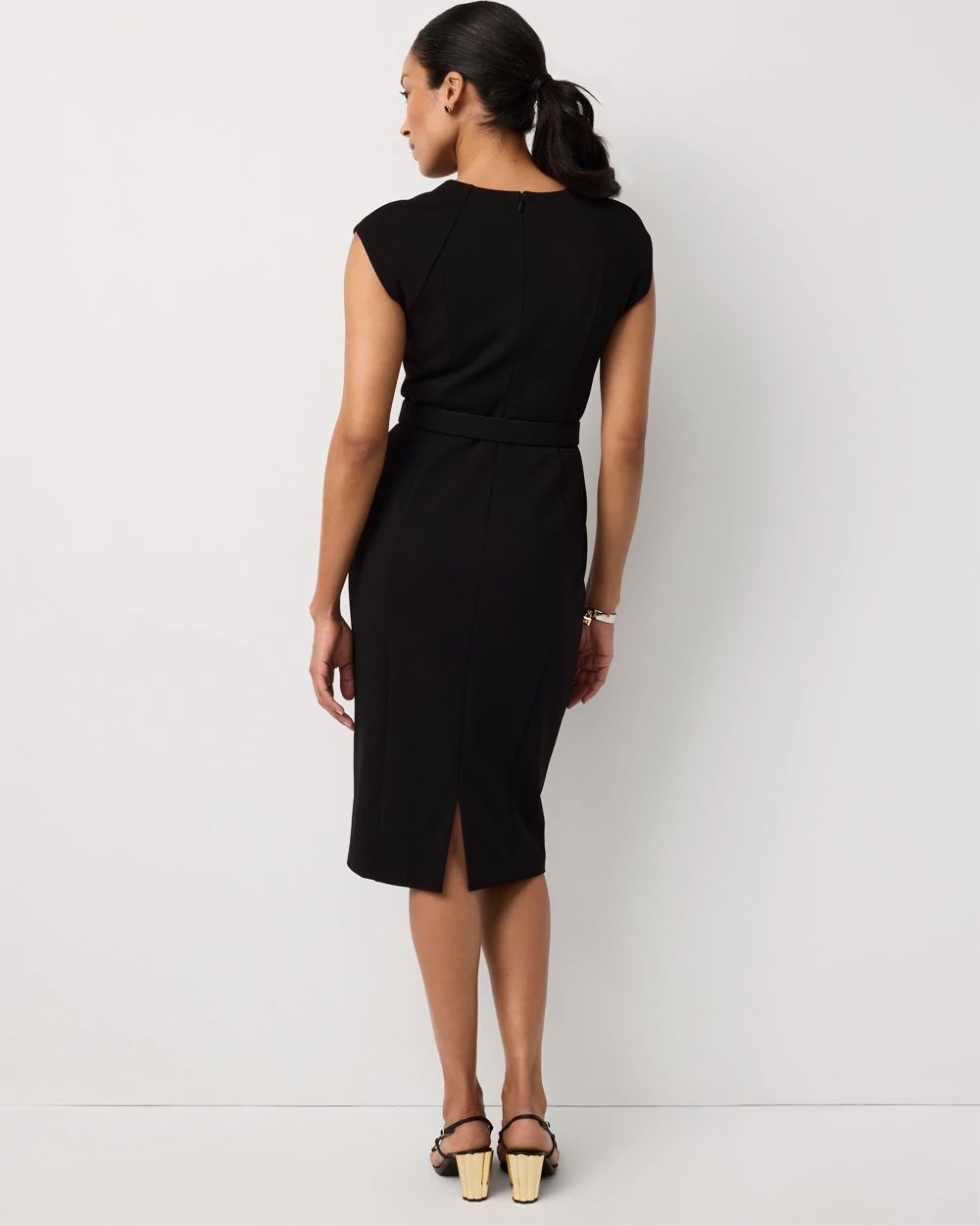 Petite Knit Crepe Sheath Dress
