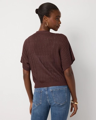 Metallic Short Sleeve Cardigan click to view larger image.