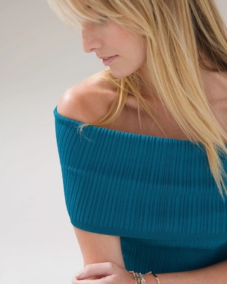 Off The Shoulder Ribbed Top click to view larger image.