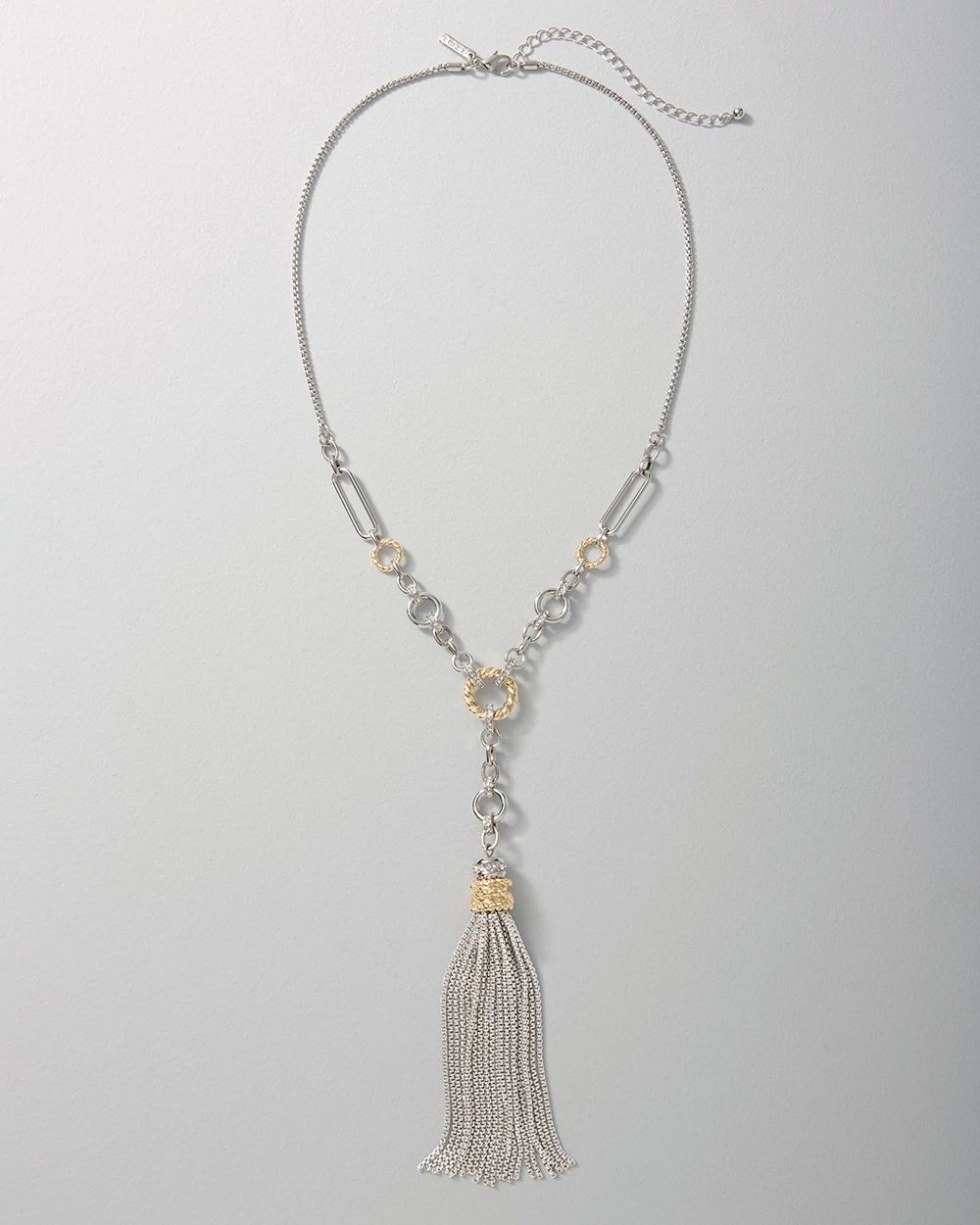 Mixed-Metal Tassel Necklace click to view larger image.