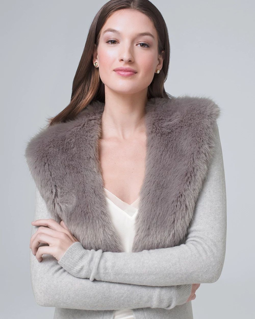 Soft Duster with Removable Faux-Fur Collar