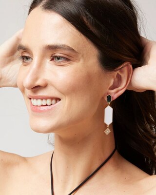 Black + White Linear Earrings