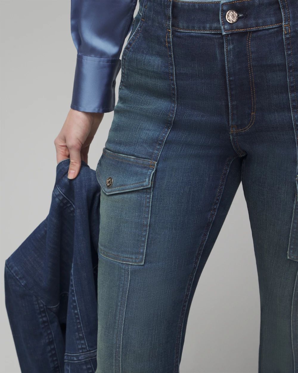 High-Rise Everyday Soft Denim™ Cargo Skinny Flare Jeans