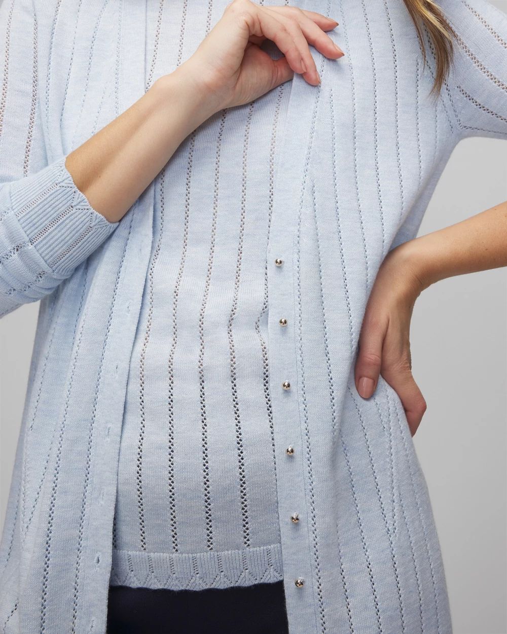 Cashmere Blend Button Front Cardigan